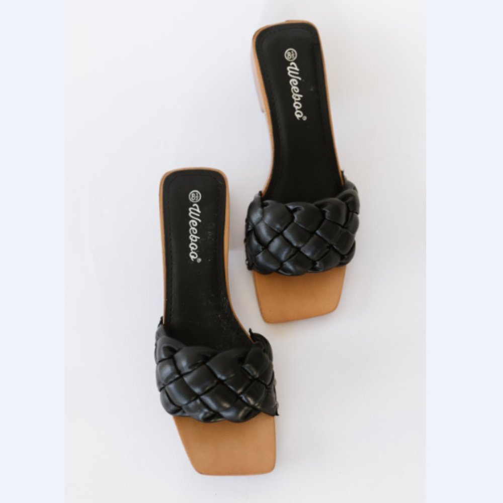 WeeBoo Authentic Self Square Toe Woven Heeled Slides - Picture 7 of 10
